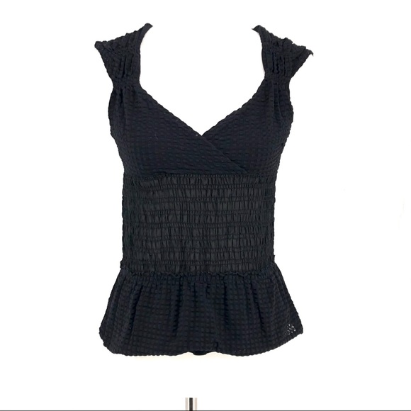 Free People Tops - Free People Sleeveless Black Ruched Top, Size XS